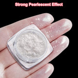 2 Schachteln Weiße Perle Chrom Nagelpuder - Transparant Aurora Ice Shimmer Chrome Pigment Pulver Für Nägel, Glazed Donut Glitzerpuder Nails Spiegeleffekt-Glitter Nagelkunst-Pulver Für Diy-Salon