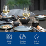 Villeroy & Boch Manufacture Rock Startset, 6-delig, Zwart, Vaatwasmachinebestendig, Magnetronbestendig, Matzwart Serviesje, Servies, Bestek, Premium Porselein
