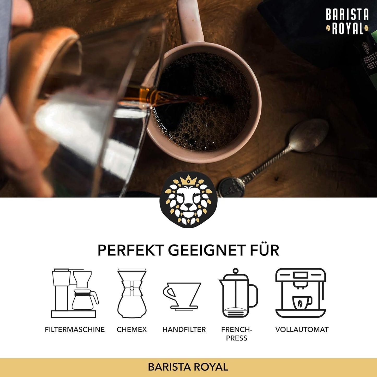BARISTA ROYAL Bio Kaffeebohnen 1kg "Speciale Selectie" | Frische Kaffeebohnen direkt gehandelt | 70% Arabica, 30% Robusta Kaffee Ganze Bohnen | Ideaal voor volautomatische en filtermachines
