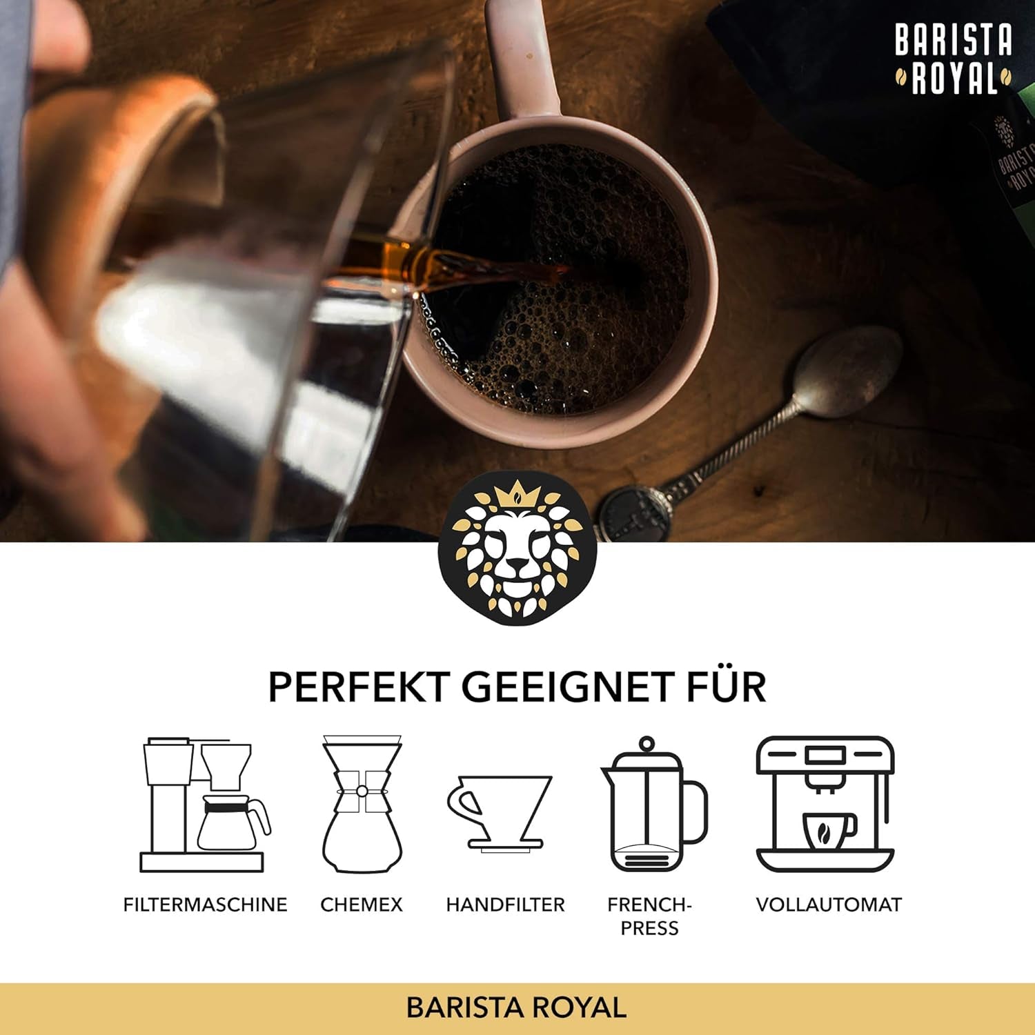 BARISTA ROYAL Bio Kaffeebohnen 1kg "Speciale Selectie" | Frische Kaffeebohnen direkt gehandelt | 70% Arabica, 30% Robusta Kaffee Ganze Bohnen | Ideaal voor volautomatische en filtermachines