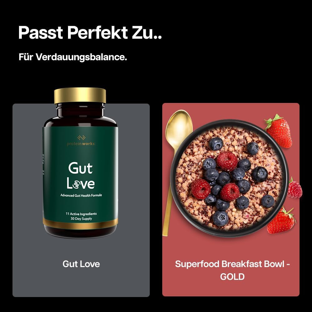 Eiwit werkt | Superfood-ontbijt - GOLD Innovation, bekroonde ontbijtgranen, eiwitmuesli, voedingsrijk met granen, zaden en haver, vezelrijk, appel en kaneel, 10 porties, 600 g