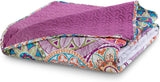 Decoking 12222 sprei 200x220 cm roze violet wit gekleurd antraciet sprei tweezijdig gekleurd roze wit violet quilten Bibi bedden en dekens Besuche den DecoKing-Store