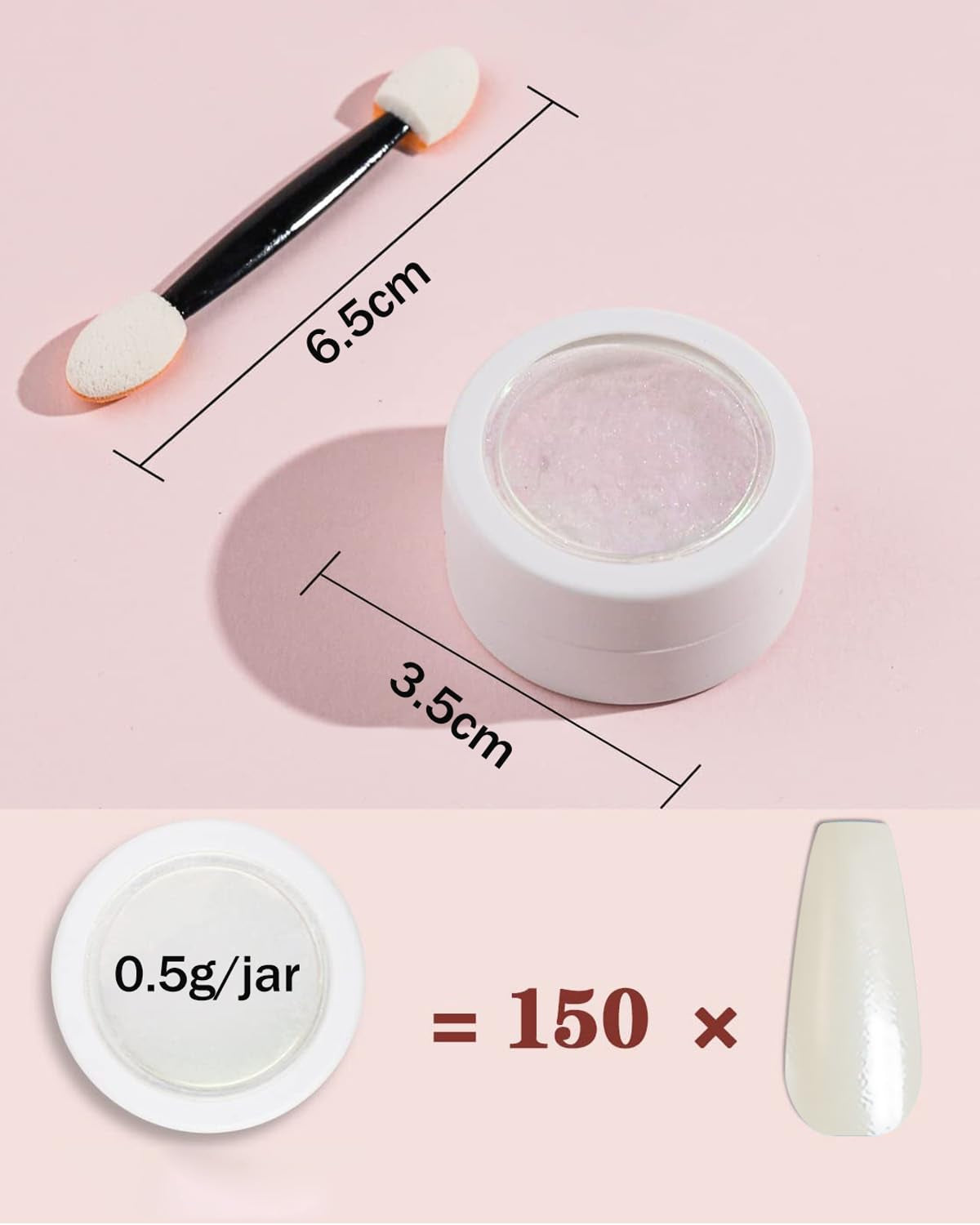 Wahrshei 6 Chrome Nail Powder, Chrome Pulver Nägel Mit Spiegeleffekt, Laser Chrome Puder, Pearl Effect Powder voor geglazuurde donutnagels