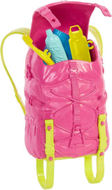 Barbie HDF74 Twinpack-pop! Brooklyn Camping Doll (Brunette met gevlochten staartjes, ca. 29 cm) met puppy, rugzak, slaapzak, 10 kampeeraccessoires, cadeau voor kinderen vanaf 3 jaar