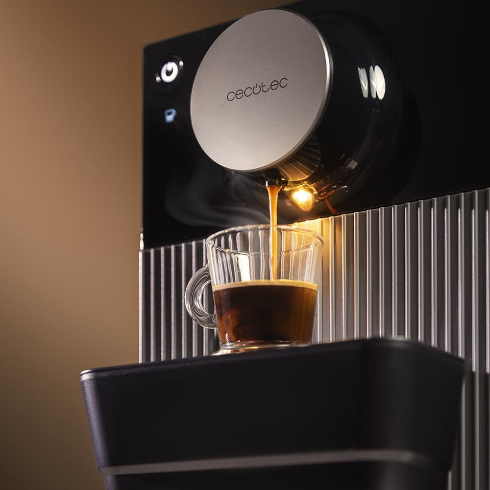 Cecotec Cremmaet Cube compacte espressomachine, 1350 W, perssysteem 10 g, pre-infusiesysteem, 19 bar, thermoblock-systeem, 5 maalstanden, touch-bedieningspaneel