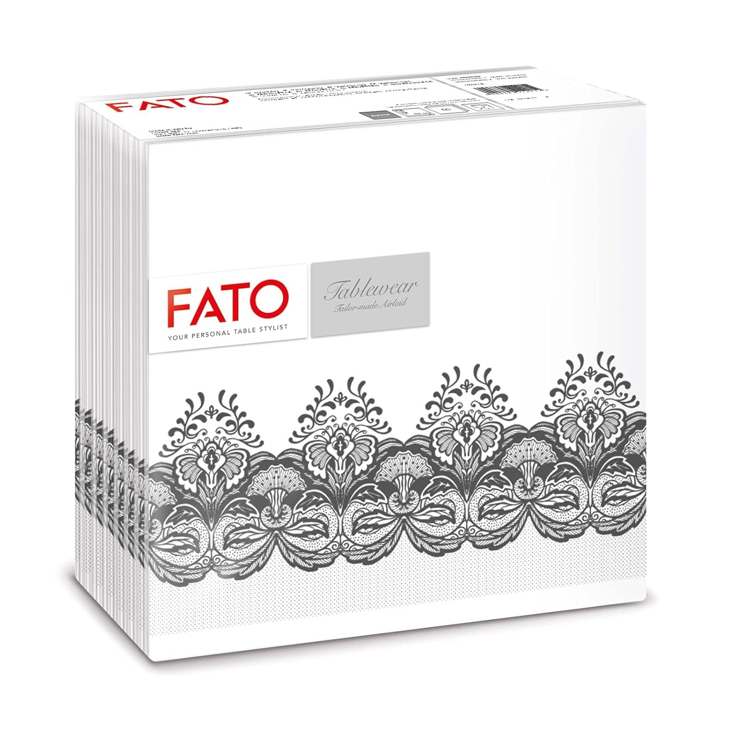Fato - Droogpapieren servetten, airlaid, textieleffect, verpakking van 50 servetten, 40X40 gevouwen in 4-formaat, Tropicana Decor