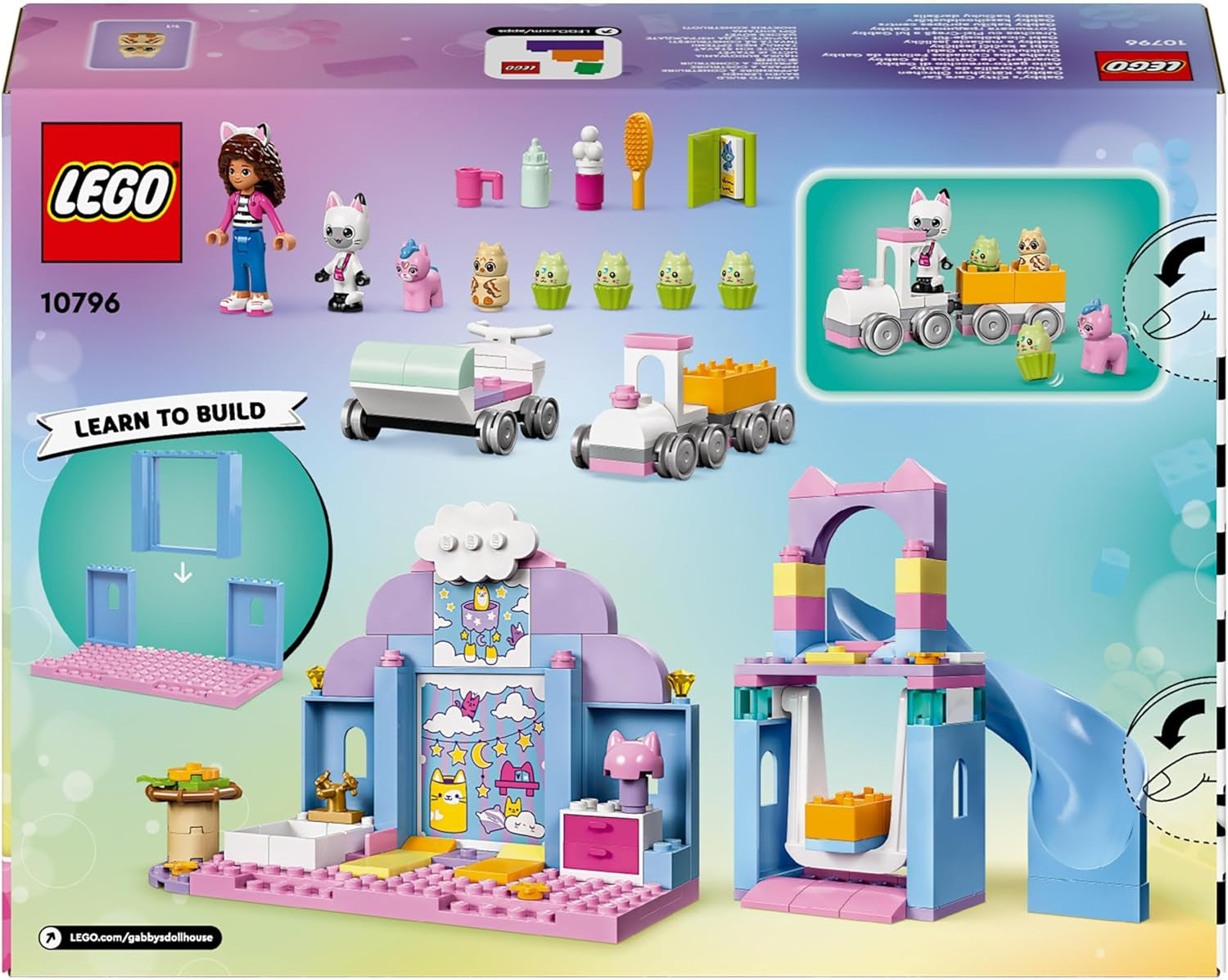 LEGO 4+ Gabby's poppenhuis Gabby's kleine katoren Fantasiespel dierenset Kinderspeelgoed met glijbaan en figuren Cadeau voor meisjes en jongens Creatief speelspeelgoed 10796 Bouwsets Beuche bij LEGO-Store