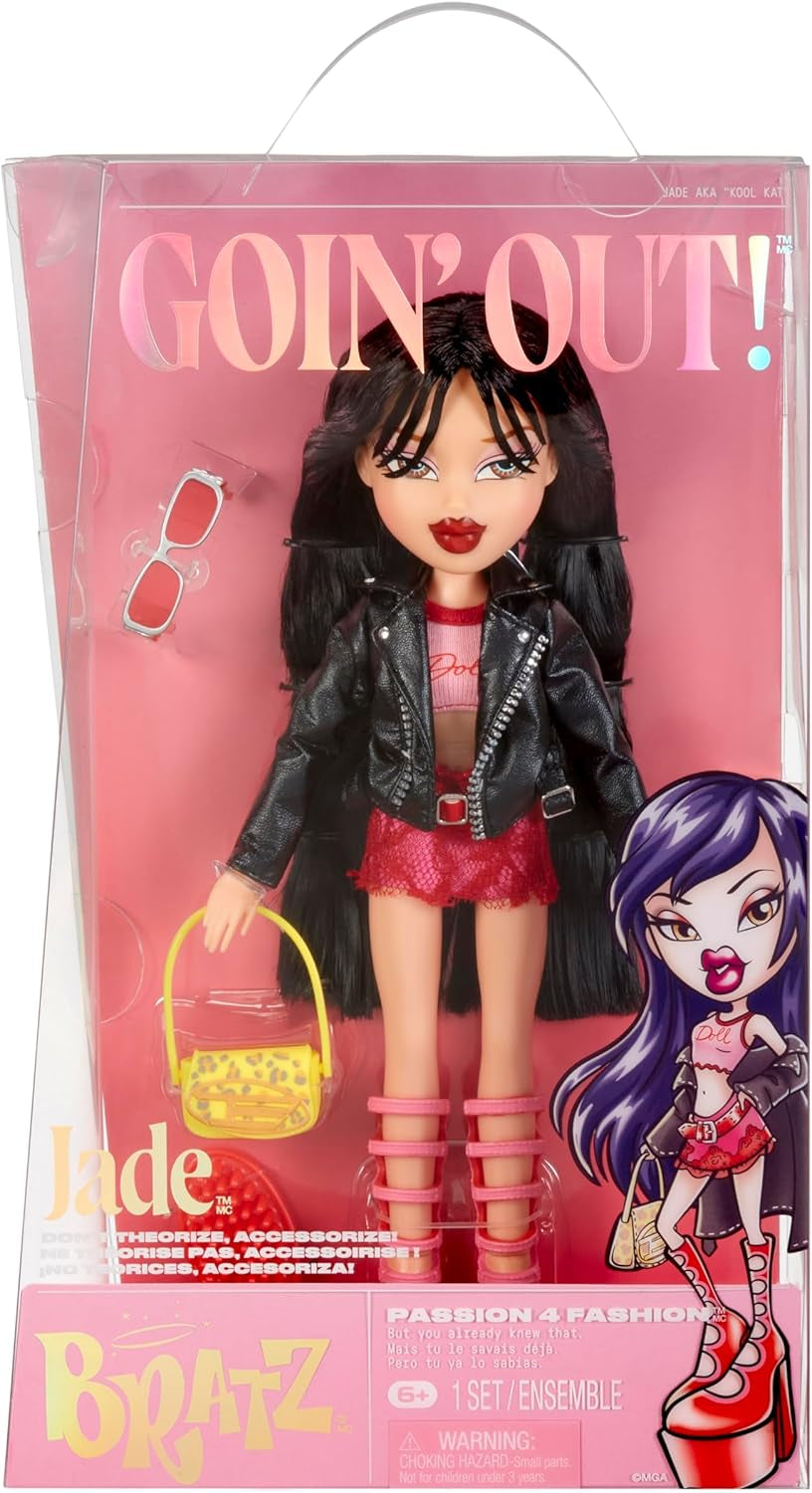 Bratz gaat weg! - Jade - 1 verzamelpop met accessoires, outfit, tas, zonnebril en borstel - Kinderspeelgoed - Vanaf 6 jaar, Rood