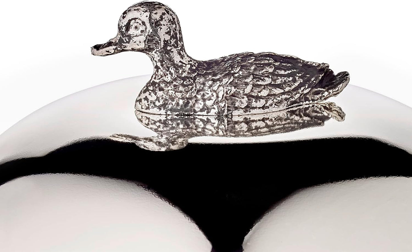 EDZARD eendenjampot (Ø 10 cm) gemaakt van zilver en glas - Doos en lepel - Kom, suikerpot, kaas - Jampot met deksel, opbergruimte met deksel, geschenkdoos met slot