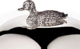 EDZARD eendenjampot (Ø 10 cm) gemaakt van zilver en glas - Doos en lepel - Kom, suikerpot, kaas - Jampot met deksel, opbergruimte met deksel, geschenkdoos met slot