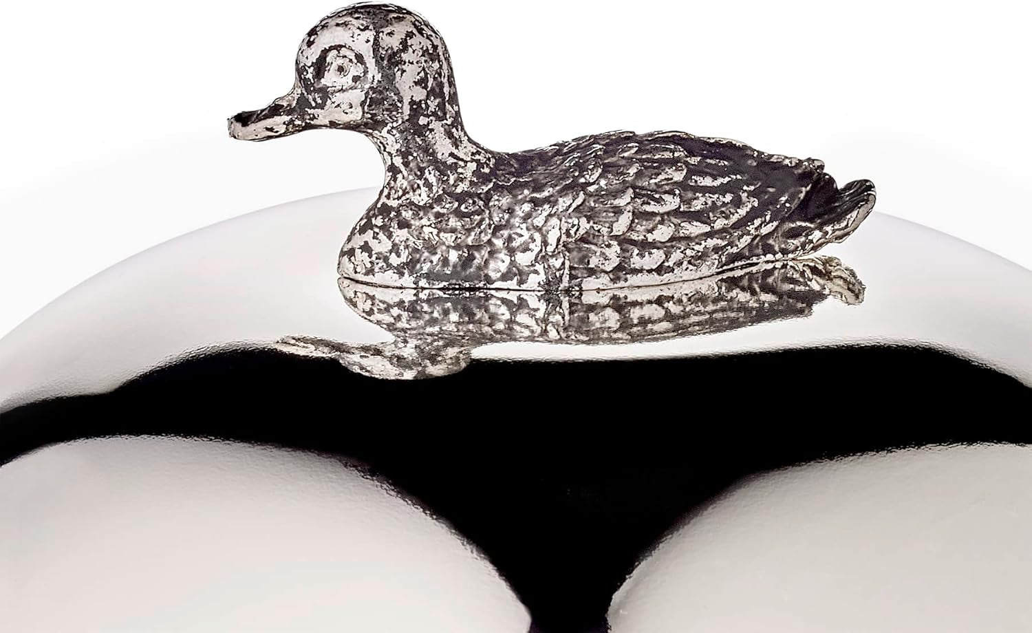 EDZARD eendenjampot (Ø 10 cm) gemaakt van zilver en glas - Doos en lepel - Kom, suikerpot, kaas - Jampot met deksel, opbergruimte met deksel, geschenkdoos met slot