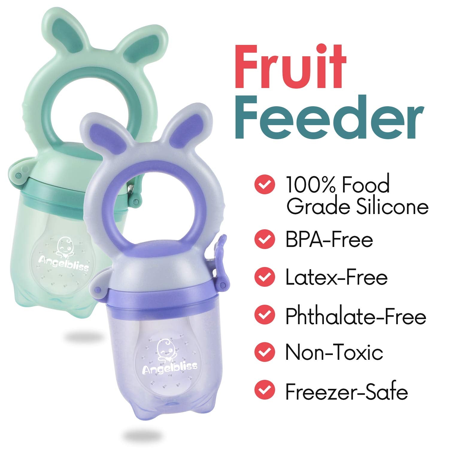 Tétine Pour Bébé/Tétine à Fruit/Tetine Grignoteuse Bebe/Tétine D'alimentation Pour Bébé - Toy de Dentition Pour Bébé, zonder BPA (2 stuks)