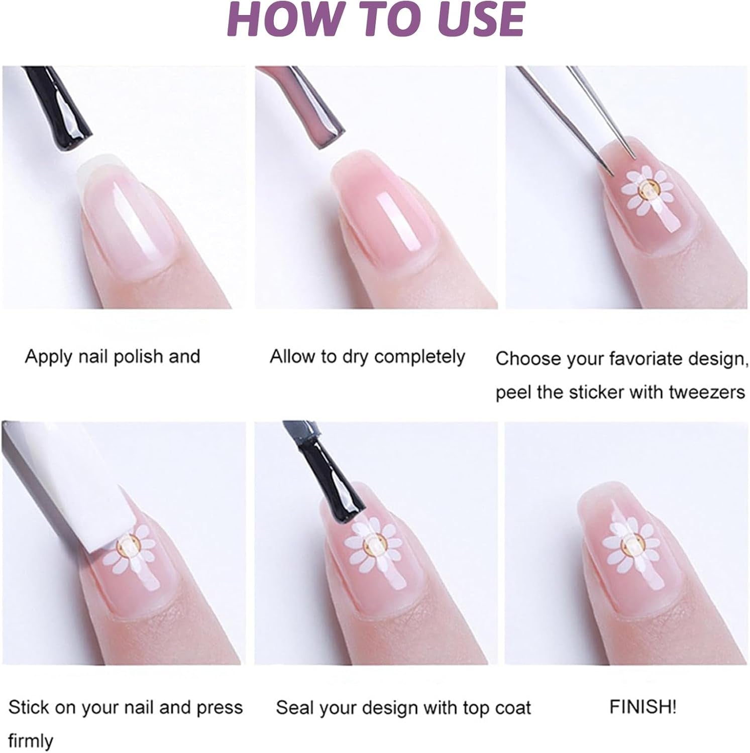 Nagelsticker Set - Selbstklebende nagelsticker, Nageldesign Zubehör, Nail Art, Nagelaufkleber Für Fingernägel, Blumen Nagelsticker, Nagel Deko