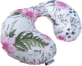 Medi Partners Baby Nekkussen Neksteun 100% Katoen / Minky Baby Nekkussen voor Auto Wandelwagen Reizen Reizen Slaap Nekkussen Snooze Roll (REH met Grijze Minky) Cervicale Orthopedische Kussens Naty Shop Bloem met Lichtroze Minky