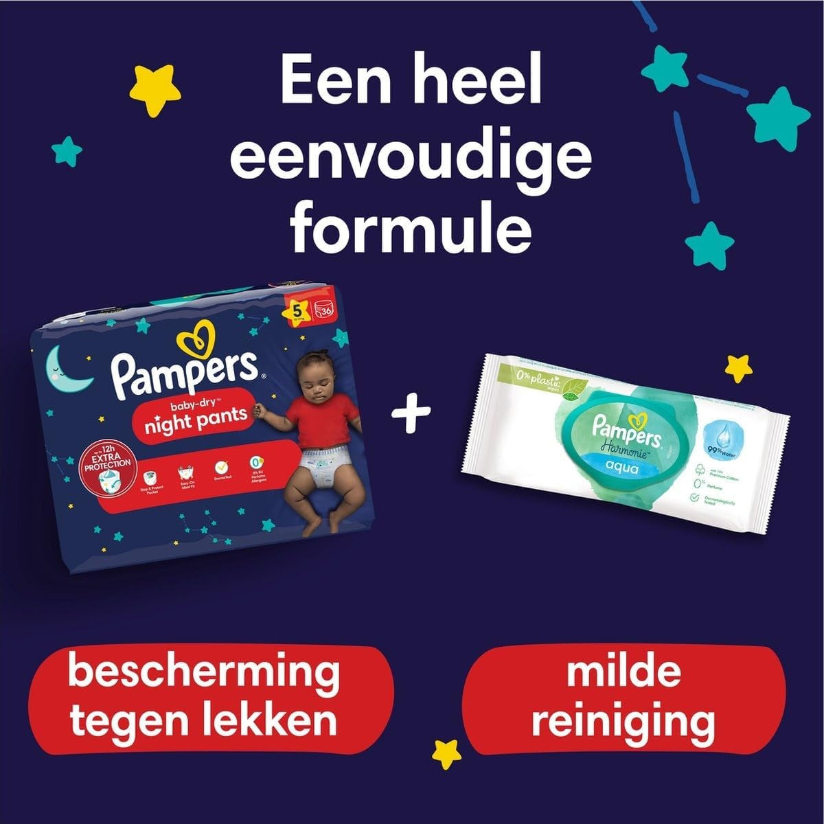 Pampers - Antislip babynachtdoekjes - Maat 6 - Kleinverpakking - 30 stuks - 15+ kg