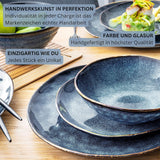 Zanger | Tokyo 36-delige serviesset 12-persoons porseleinen serviesset Modern handgemaakt donkerblauw servies met zwarte accenten | DE PREMIUM COLLECTIE