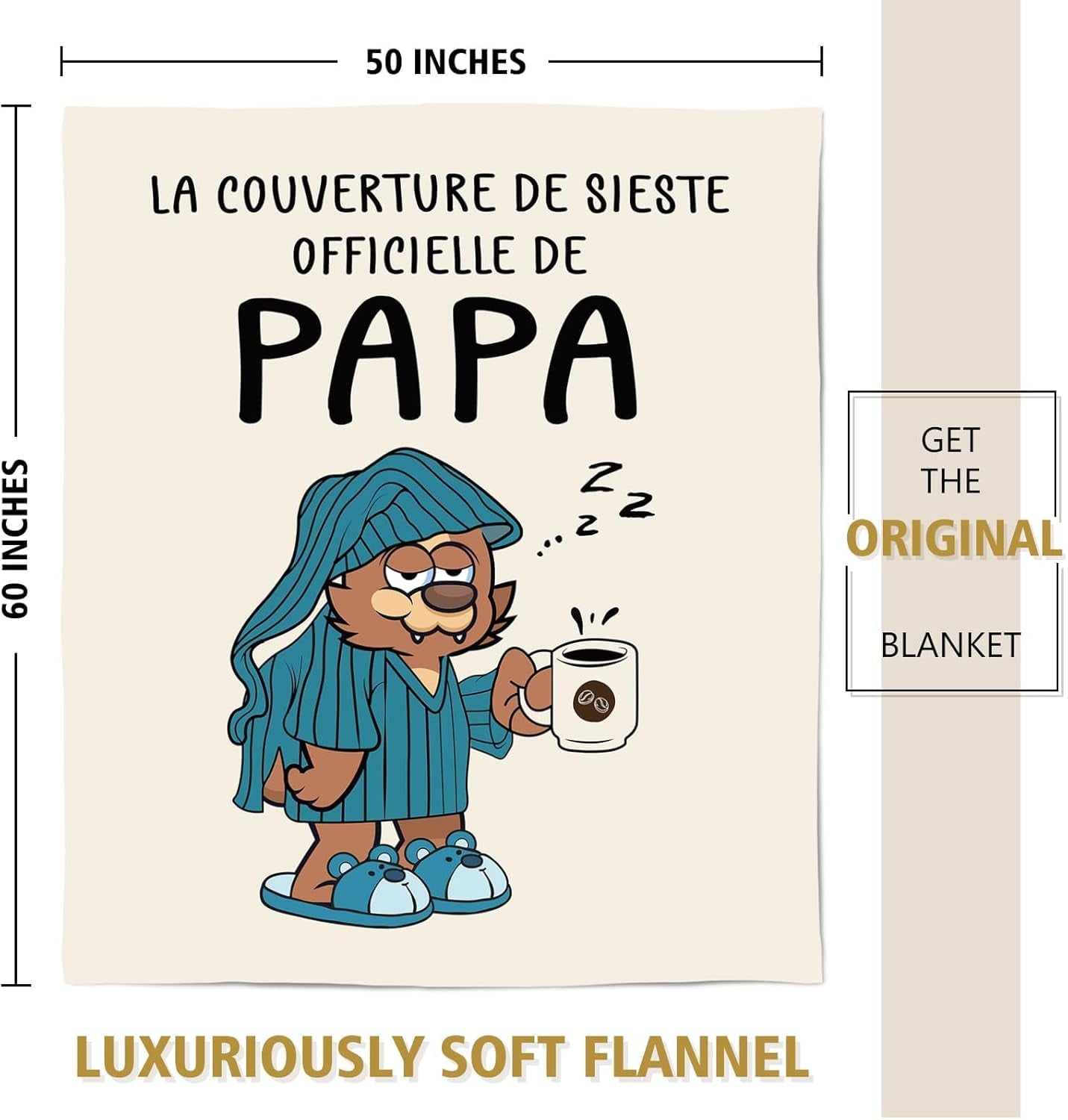 Juratar flanellen deken voor papa - cadeau voor verjaardag, vaderdag en Kerstmis - 152 X 130 cm Bedden en dekens Besuche den Juratar-Store