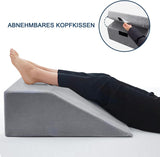 Leeskussen en beenlift Verenkussen, traagschuim nekrugbeenkussen, multifunctioneel afneembaar kussen voor bed, bank, zitten, slapen en rusten (grijs)
