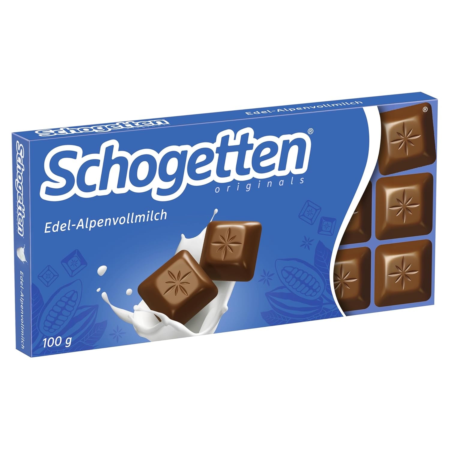 Schogenten Premium Alpenmelkchocoladereep, 100 g, individueel geportioneerd. Een genot. Stuk voor stuk.