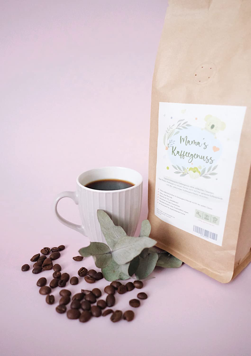Mama's Coffee Pleasure®binky - Cremoso cafeïnevrije espressobonen - natuurlijke CO² cafeïnevrij maken - licht getrommeld in Italië - ideaal tijdens en na de zwangerschap