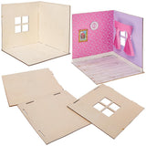 Baker Ross FN255 mini houten poppenhuispakket - 1-delig poppenhuispakket voor kinderen DIY-knutselpakket