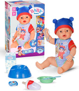 BABY Born Jonas - babypop 43 cm - 10 functies inclusief accessoires en matras - Werkt volledig zonder batterijen - Geschikt voor kinderen vanaf 3 jaar