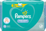 Pampers Fresh Clean babydoekjes 81688041, 3x52 stuks, (babydoekjes, plastic zak, meisje/jongen, turkoois, wit, Duitsland, 896,7 g)