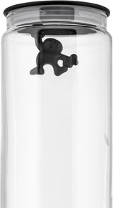 Alessi "Gianni" glazen keukenpot met verzegeld deksel, thermoplastische hars, zwart, 27,5 x 13,5 x 28 cm Voedselbewaardozen Naty Shop