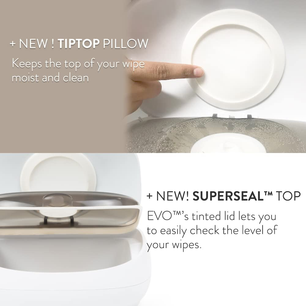 Prince Lionheart EVO Wipe Warmer voor baby Wegwerp vochtige doekjes met verwarmend nachtlampje Ever-Fresh-systeem (EU-adapters) 1 stuk (1 pak)
