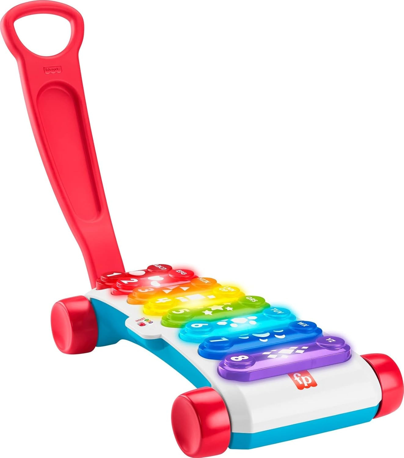 Fisher-Price oplichtende gigantische xylofoon - elektronisch muziekinstrument om mee te trekken met leerinhoud liedjes, voor baby's, peuters vanaf 9 maanden, veelkleurig, versie: Frans, HJK40 speelgoed Bebe Naty Shop UK-English