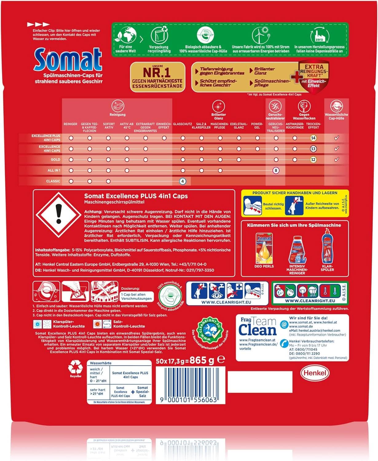 Somat Excellence plus 4In1 Caps (50 Caps), Naty Shop vaatwastabletten