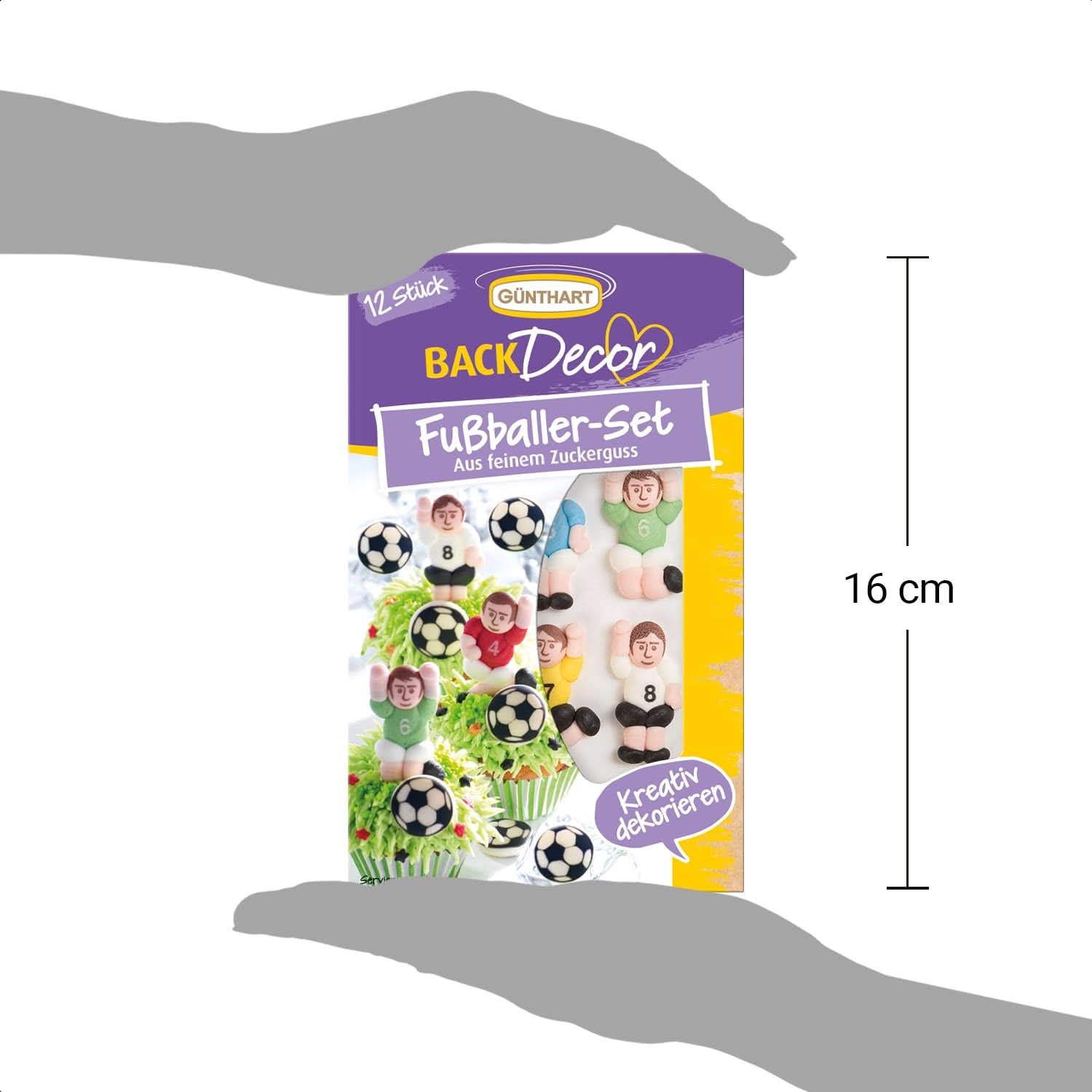 Günthart Backdecor 12 Suikervoetballers en voetballen, 21 gram Naty Shop