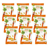 Biologische fruitchips "100% Aardbei" Gevriesdroogde aardbeienfruitchips (12 x 12 g) en nieuwe biologische knapperige maïs- en wortelflips, biologische snack, vanaf 1 jaar, (9 x 30 g) 270 g