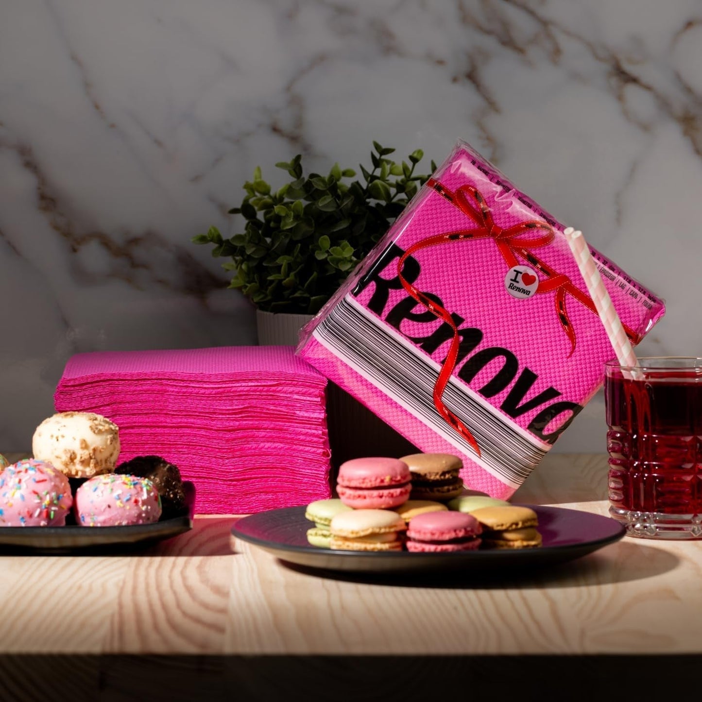 Renova Red Label Fuchsia Papieren Servetten - 70 Servetten