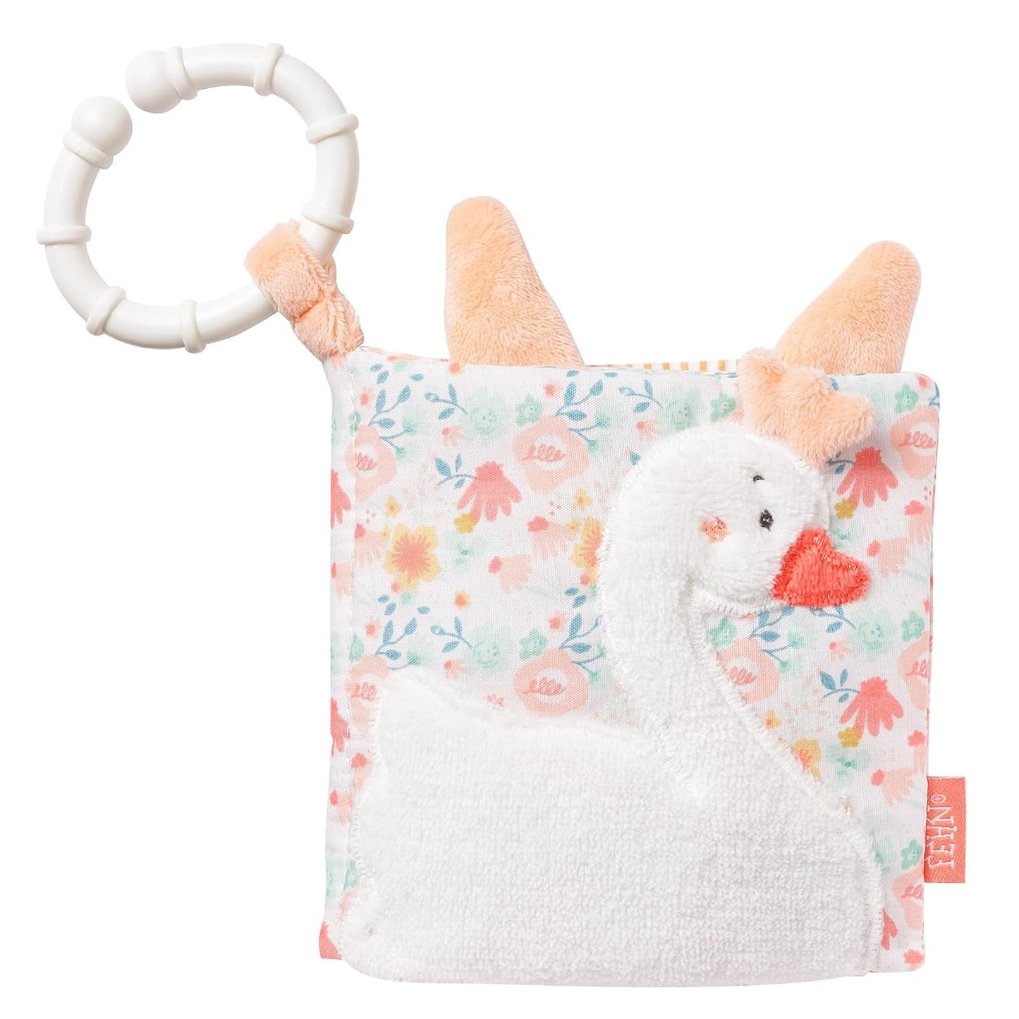 Fehn Zacht prentenboek Bruno - zacht boekje voor baby's van stof met dierenmotieven - speelgoedboek van stof om op te hangen voor kinderwagens en autostoeltjes voor baby's - boek met clickers voor baby's en kinderen vanaf 0+ maanden Jucarii Bebe Naty Shop Zwanenmeer