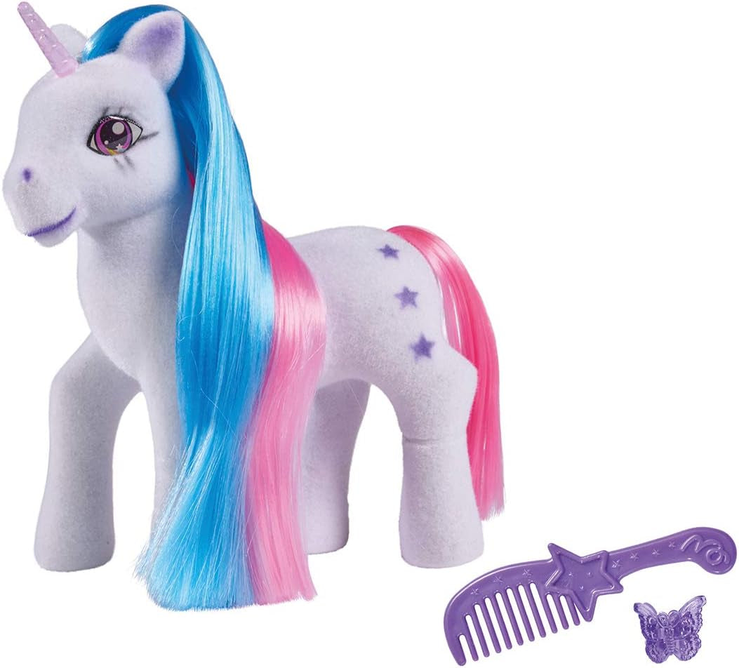 Simba 104342482 - Eenhoorn met gekleurd haar, 14 cm, gevlokt, met kam en haarclips, vanaf 3 jaar Naty Shop Dolls