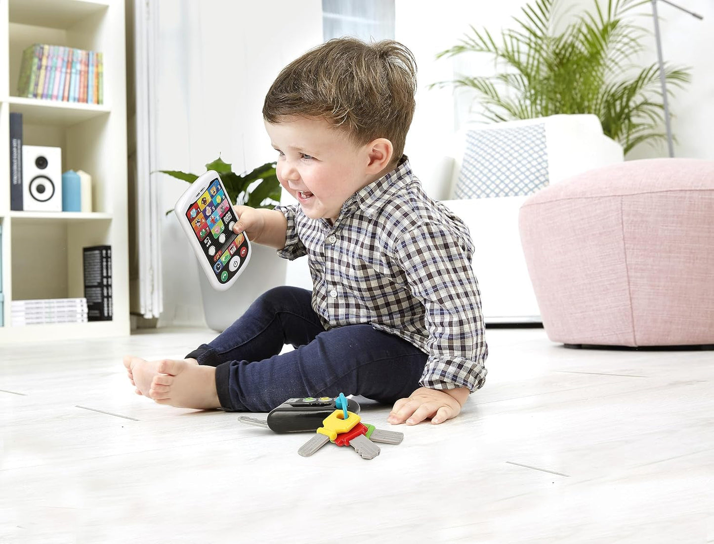 My Duo High-Tech Phone + Key - Een zeer realistische telefoon en sleutel. - Speelgoed voor meerdere leerprojecten vanaf 12 maanden Bebe Naty Shop Toys