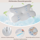 Nekkussen Orthopedisch hoofdkussen Memory Foam Kussen Zijwaartse impactkussen - Ergonomisch ontwerp Holle vorm Voor zij-, rug- en buikimpact Lichtgrijs Cervicale orthopedische kussens Naty Shop