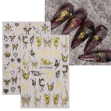JMEOWIO Nagelsticker Schmetterling 9 Blatt Nail Art Sticker Selbstklebend Nagelaufkleber Mond Decoratie Nageldesign Zubehör