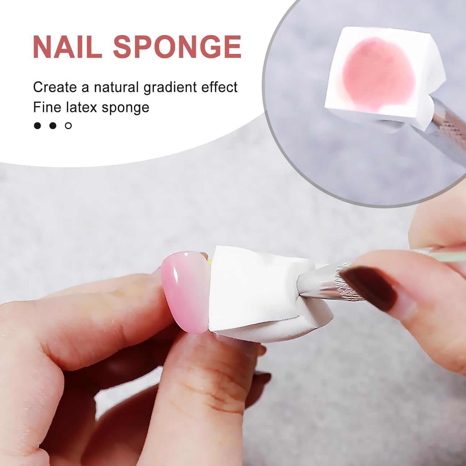 Qufiiry 200 Stück Nail Art Schwämme Mit Metallgreifer, Nagelkunst Schwammpinsel, Maniküre Zubehör Für Nägel, Um Eine Varavländ Von Gradient Nail Art Patterns To Create (wit)