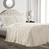 Lush Decor Sprei met ruchesrok, polyester, wit, tweepersoonsbed Lush Decor bedden en dekens ivoor H190,5 X B99,1 cm (1 pak)