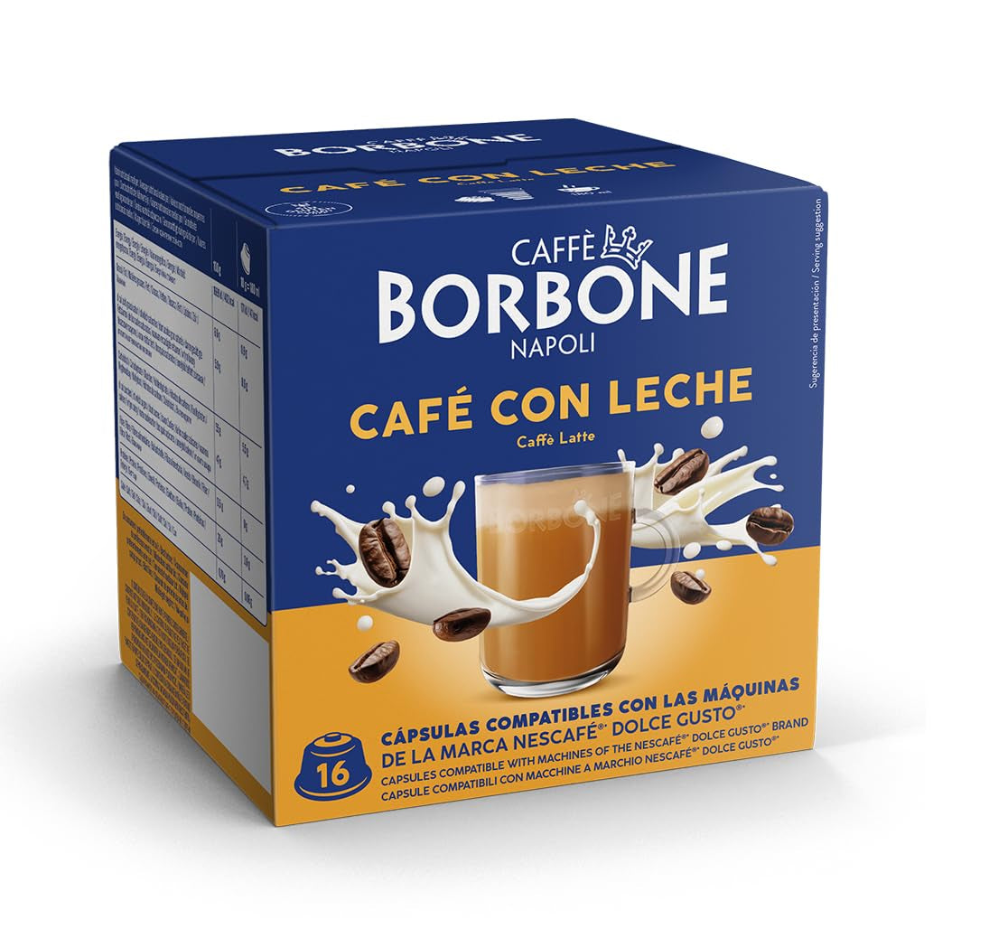 Caffè Borbone Café au Lait - 64 Kapseln - Lösliches Pulvergetränk mit Milchpulver en Instantkaffee - Compatible met Kaffeemaschinen der Marke Nescafè®* Dolce Gusto®*