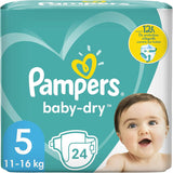 Pampers luiers voor baby's maat 5 (11-16 kg), 24 stuks, tot 12 uur lekbescherming