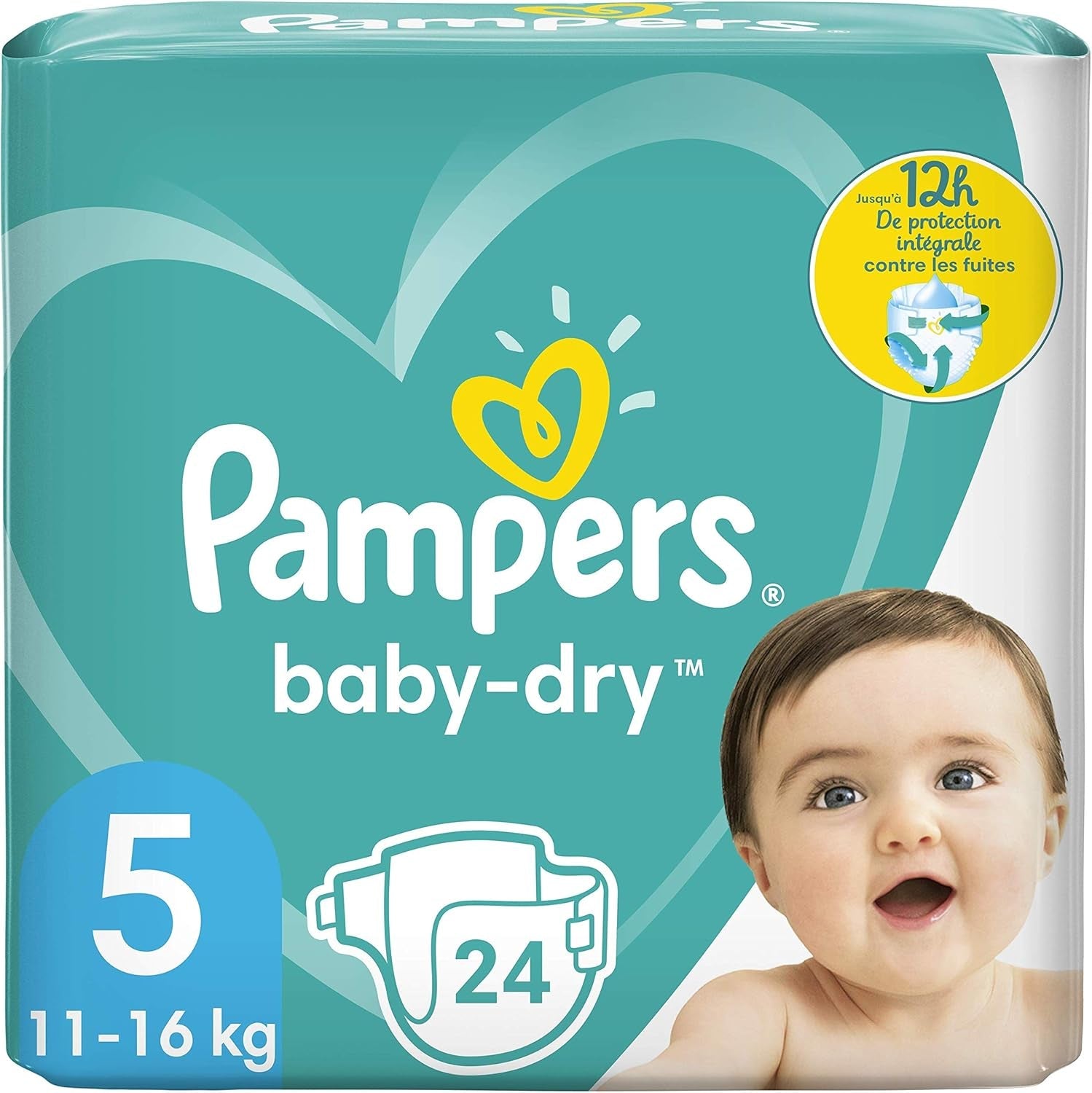 Pampers luiers voor baby's maat 5 (11-16 kg), 24 stuks, tot 12 uur lekbescherming