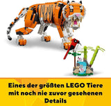 LEGO 31129 Creator Majestueuze Tijger, Panda of Vis 3-in-1 Dierenfigurenset Speelgoed voor kinderen, jongens en meisjes Dieren bouwen speelgoedbouwsets Bekijk de LEGO-Store