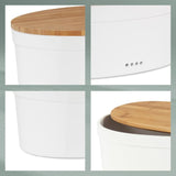 Kela broodtrommel met ventilatiegaten, keramische broodtrommel, SALENA, broodtrommel, wit, 36,5 x 23,5 x 14 cm Voedselbewaardozen Naty Shop