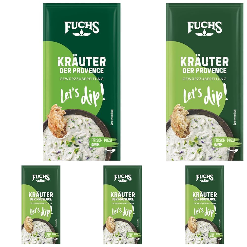 Fuchs Gewürze - Laten we duiken! Kräuter der Provence Gewürzzubereitung, Gewürz für Kräuterquarkdip, 7,5 g in de zak