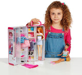 Theo Klein 5801 Barbie-kledingkast met kledingroedes en vakken, speelgoed voor kinderen vanaf 3 jaar, inclusief accessoires, meerkleurig