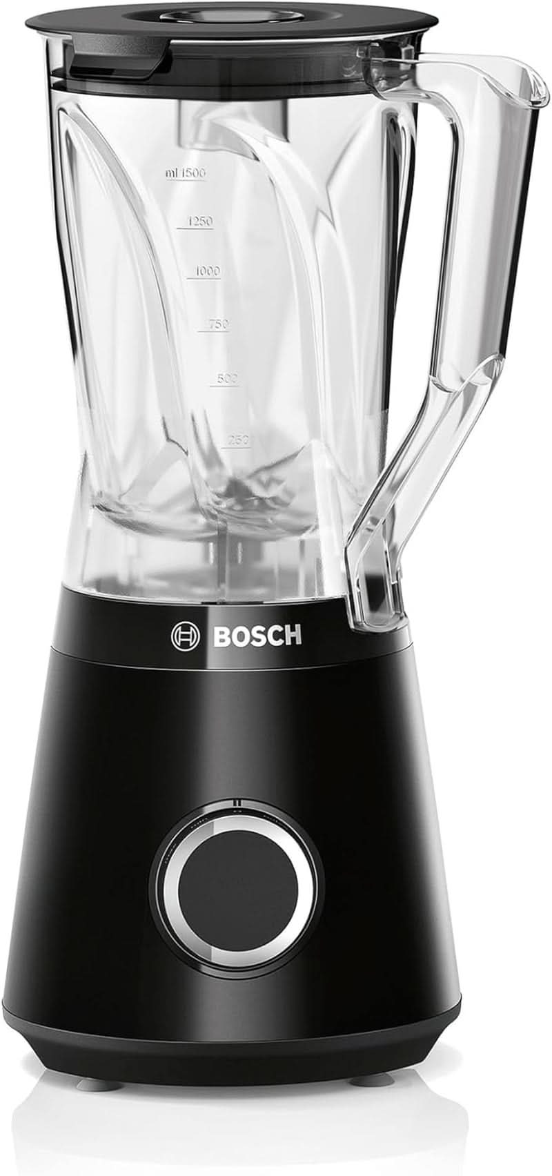 Bosch Keukenmixer Vitapower Serie 4 MMB6141B, Hoge Edelstahl-Klingen, 1,5L Tritan-Mixbehälter, Spülmaschinengeeignete Teile, 30.000 U/Min, 1200 W, Schwarz Kitchen Naty Shop