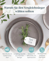 Serviesset van steengoed voor 12 personen, 36-delig, stedelijke stijl, hoge kwaliteit, ZEER GOEDE TEST, Serviesset van steengoed - kom en bordenset - servies voor 12 personen, Pure Living serviessets in mat grijsbruin